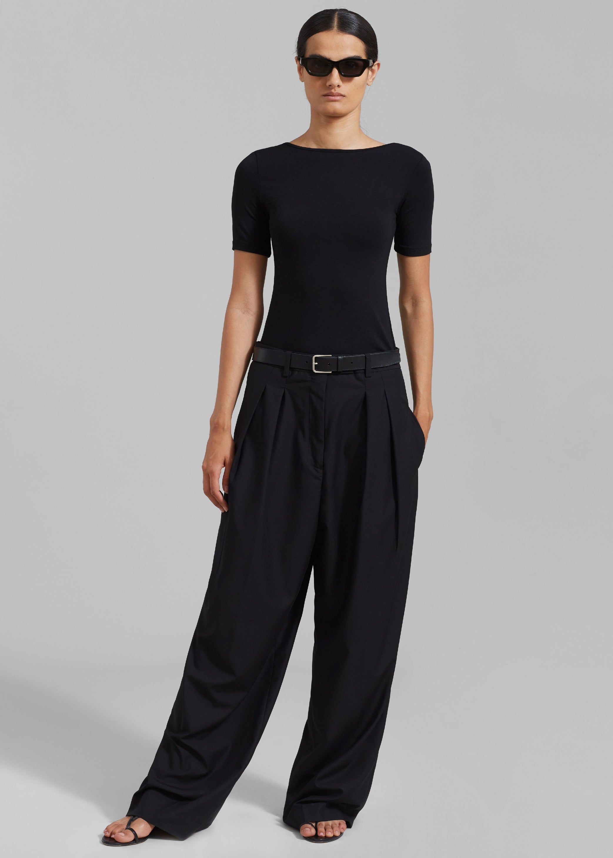 Shop the look image for Vera Scoop Back Shirt - Black