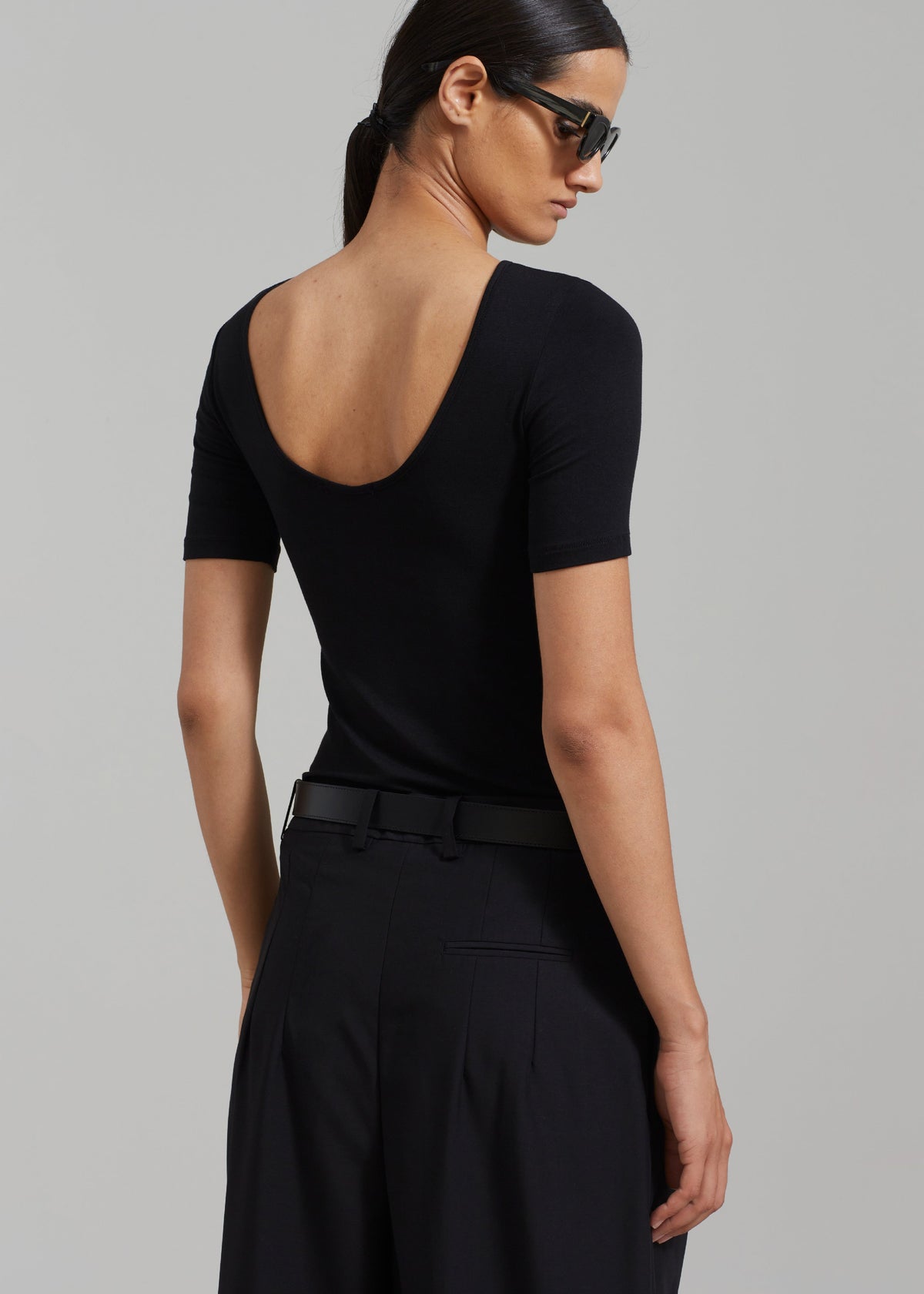 Vera Scoop Back Shirt - Black - 5