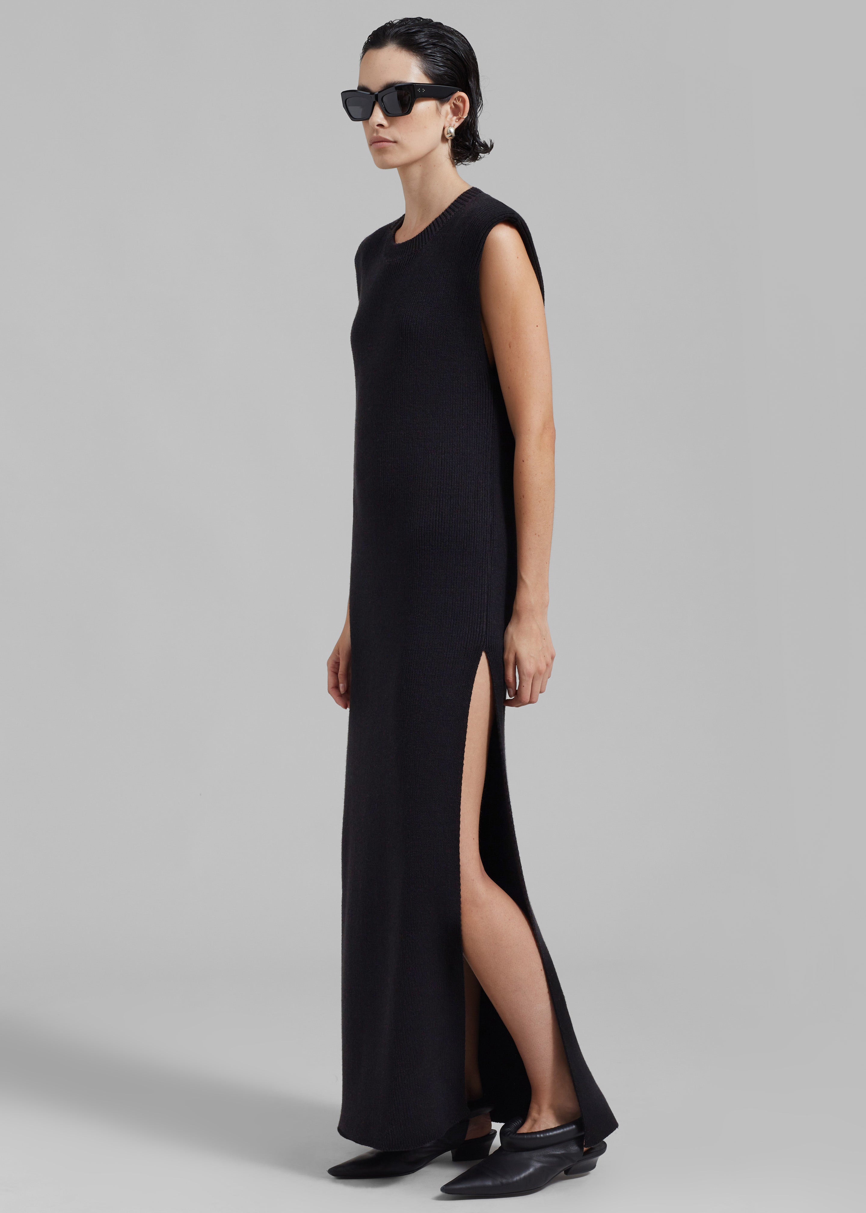 Wren Sleeveless Knit Dress - Black - 5
