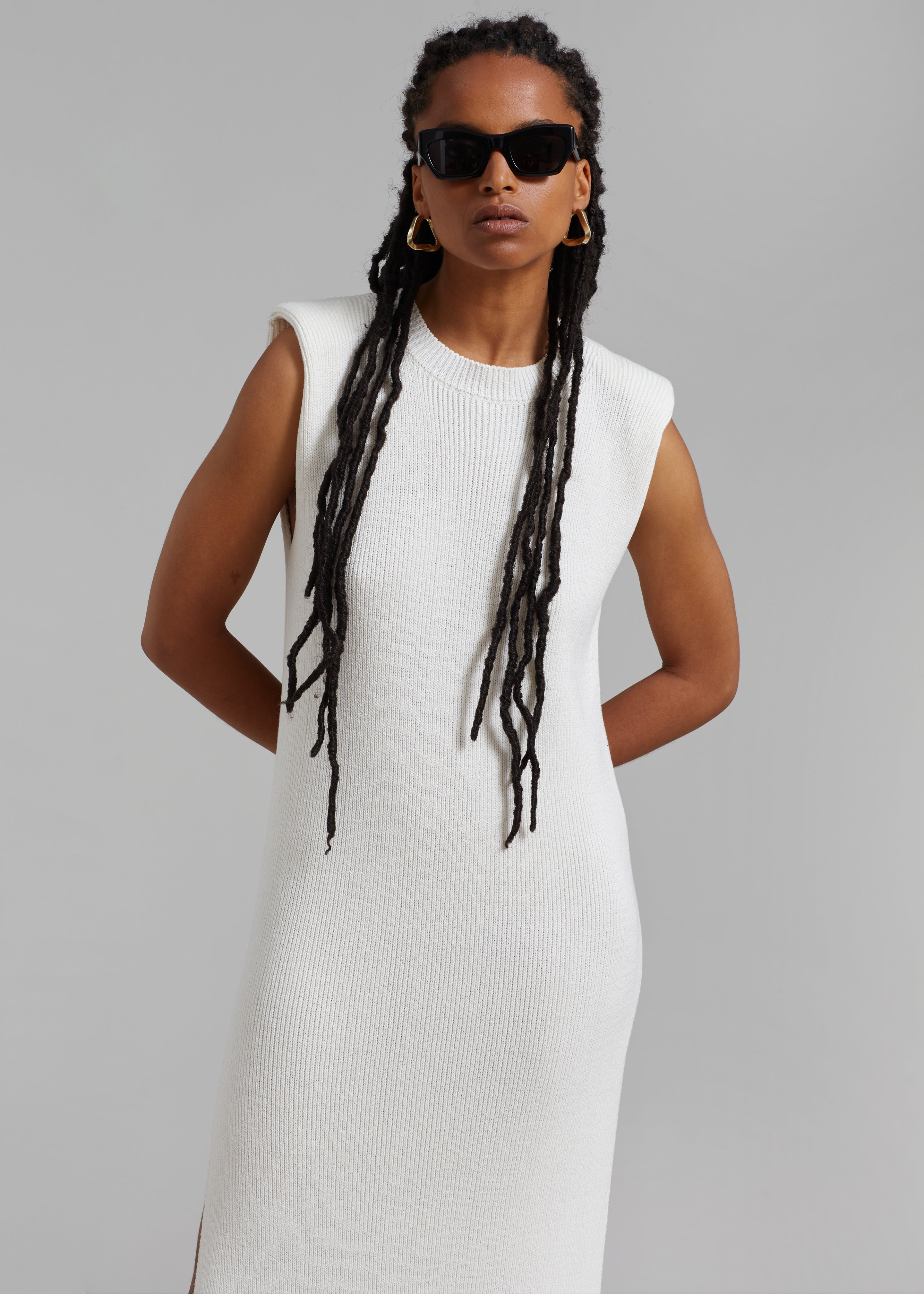 Wren Sleeveless Knit Dress - White - 8