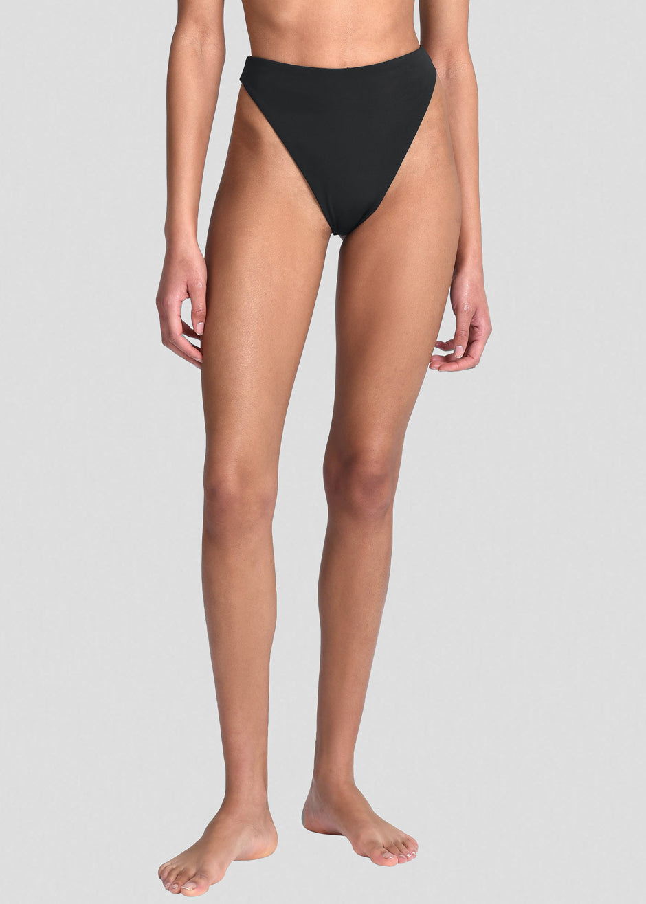 Aexae Triangle High Cut Swimsuit Bottoms - Black - 1