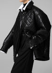 Zak Padded Quilted Shirt Jacket - Black