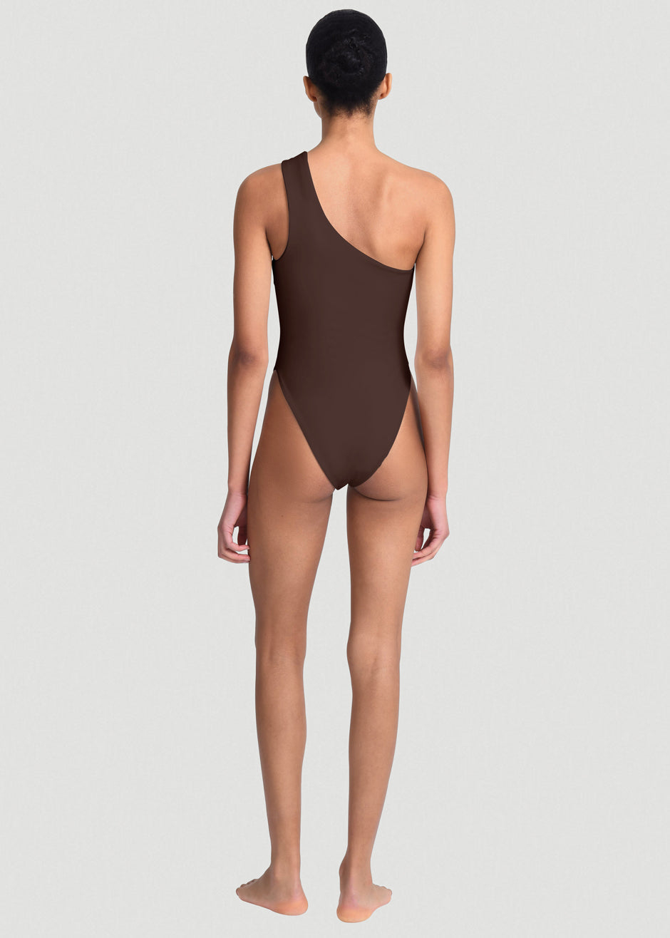 Aexae Knot One Piece Swimsuit - Brown - 2