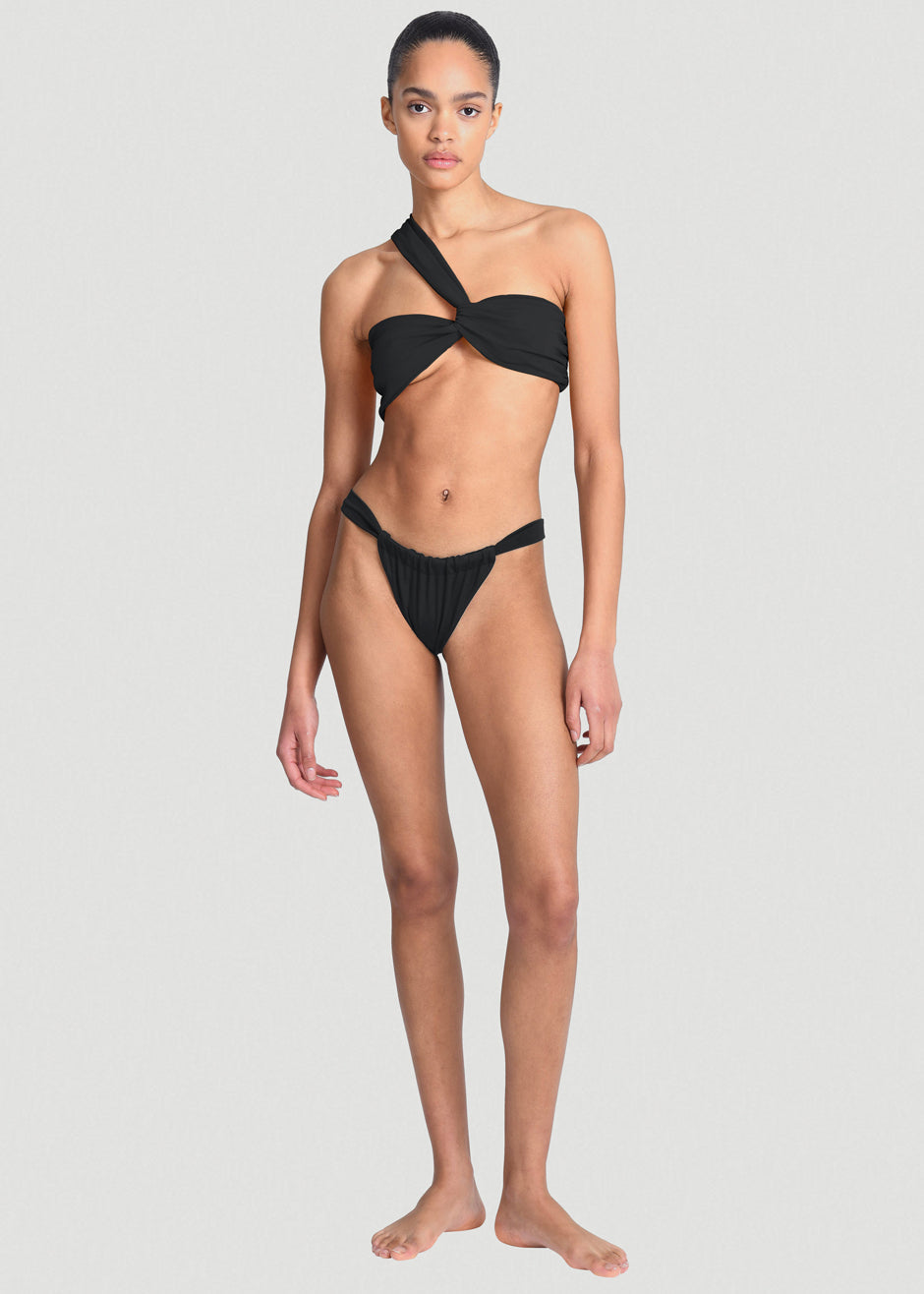 Aexae Ruched Swimsuit Bottoms - Black