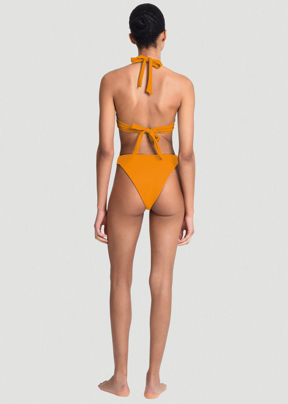 Aexae Triangle High Cut Swimsuit Bottoms - Orange - 3