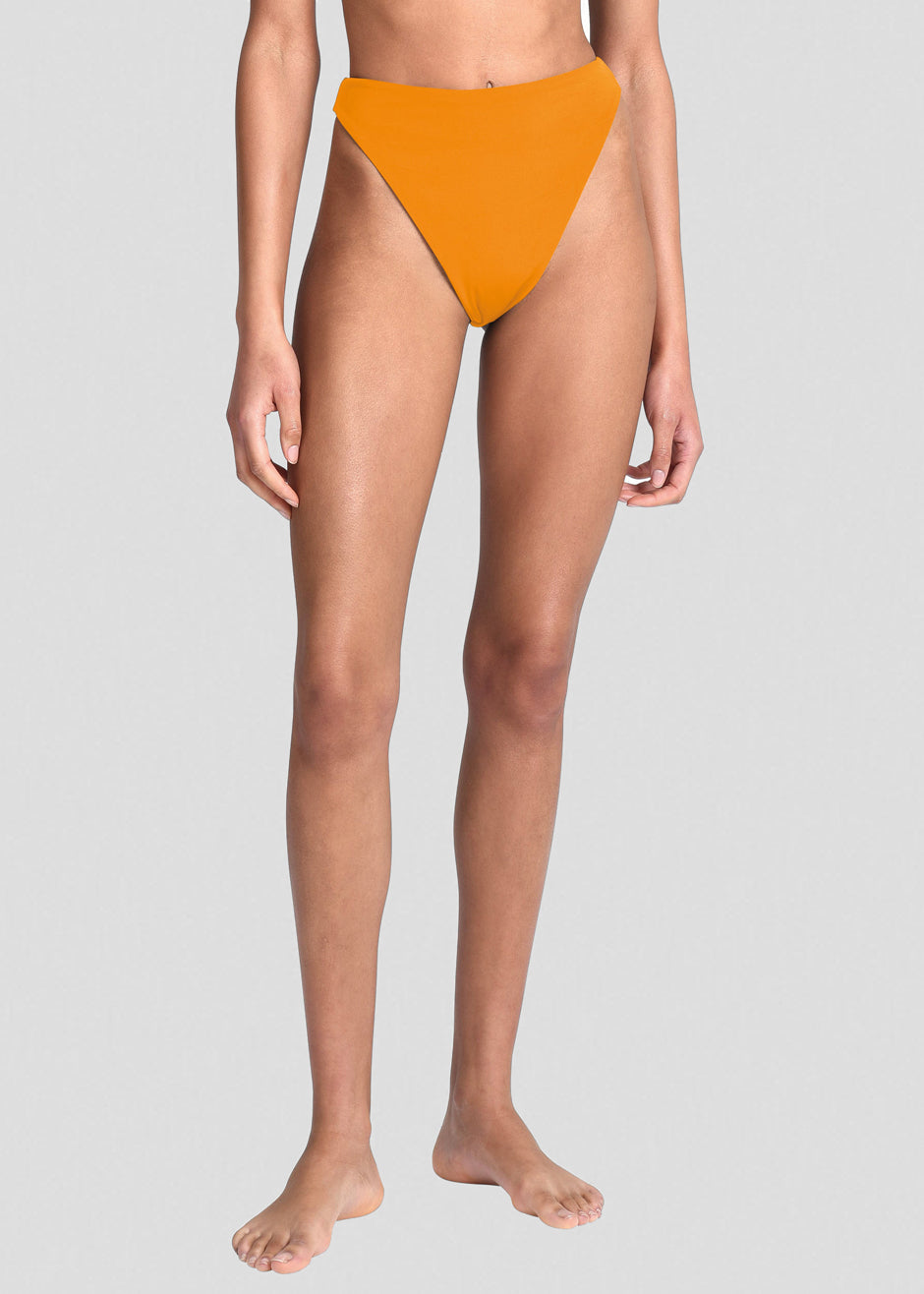 Aexae Triangle High Cut Swimsuit Bottoms - Orange - 1