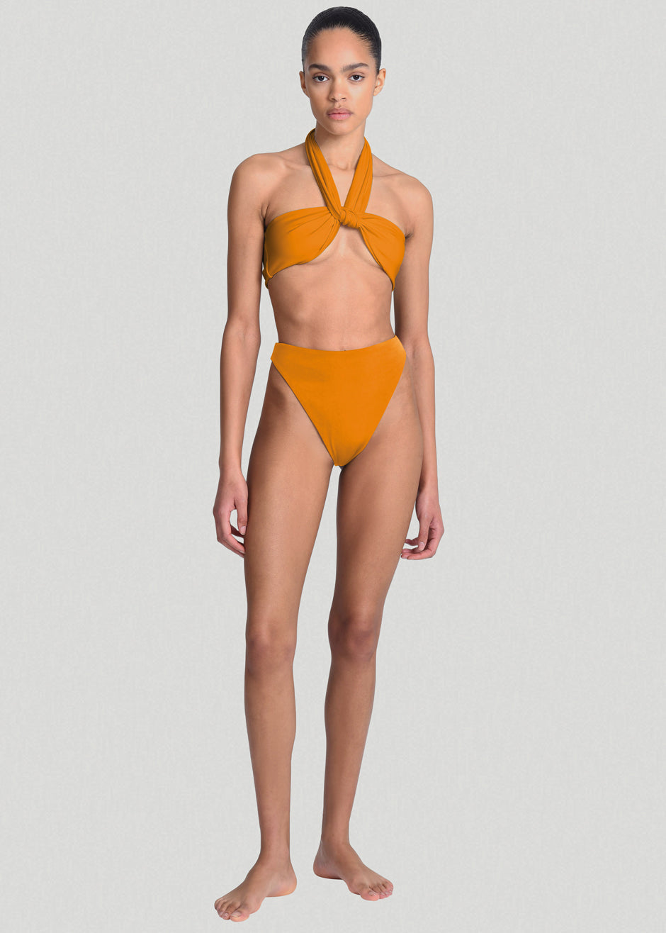 Aexae Wrap Tie Swim Top - Orange