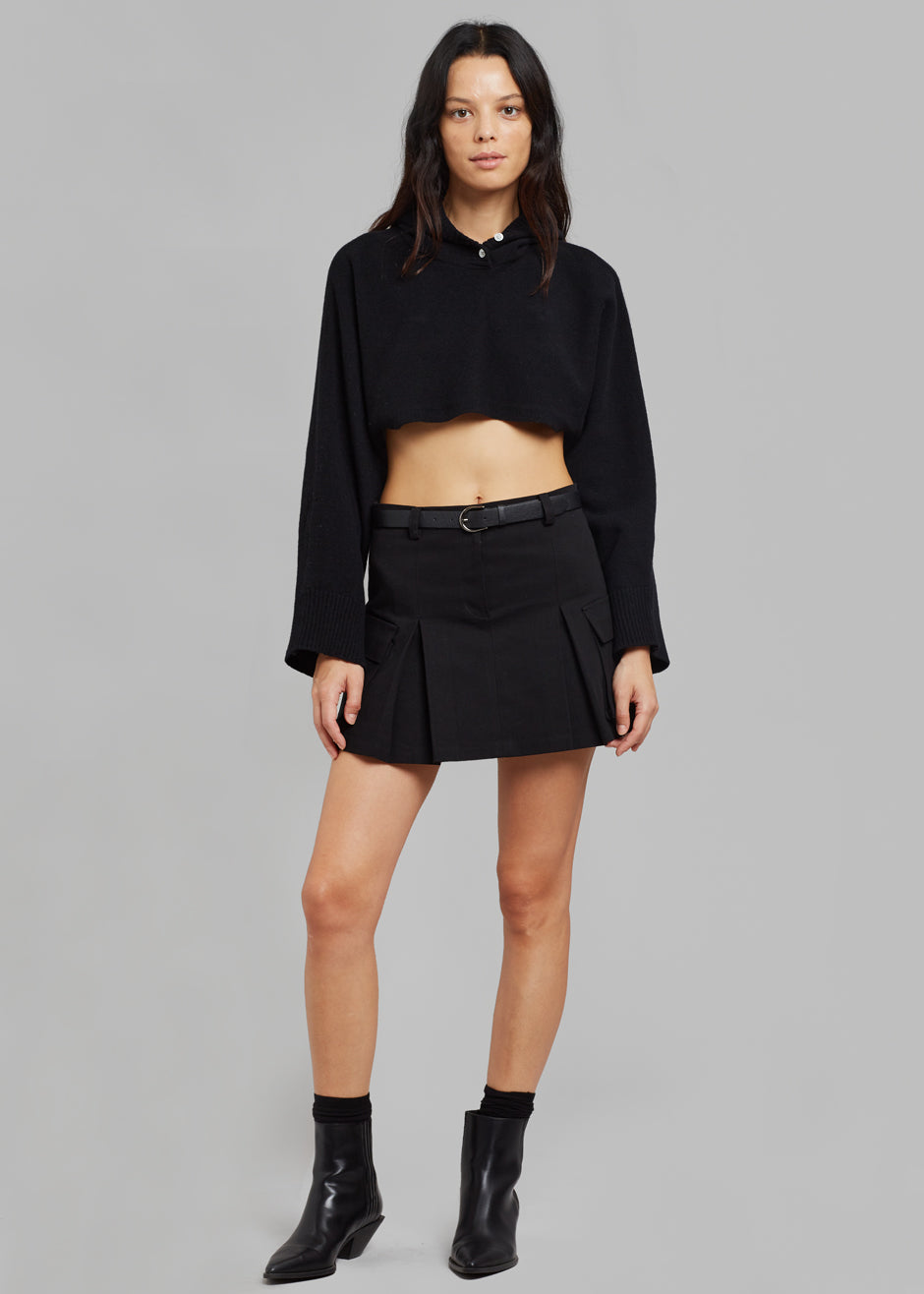 Audrey Cargo Pleated Miniskirt - Black - 4