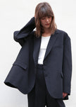 Bea Boxy Blazer in Black Blazer The Frankie Shop