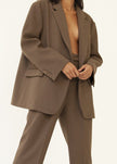 Bea Boxy Blazer in Chocolate Blazer Blossom