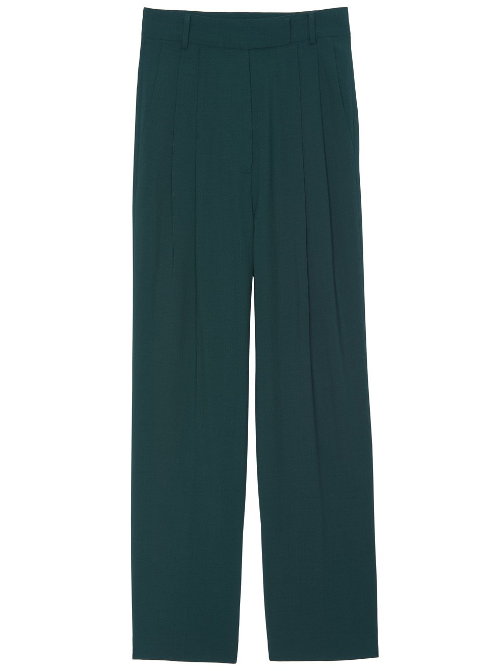 Bea Pleated Suit Pants - Forest Green - 6