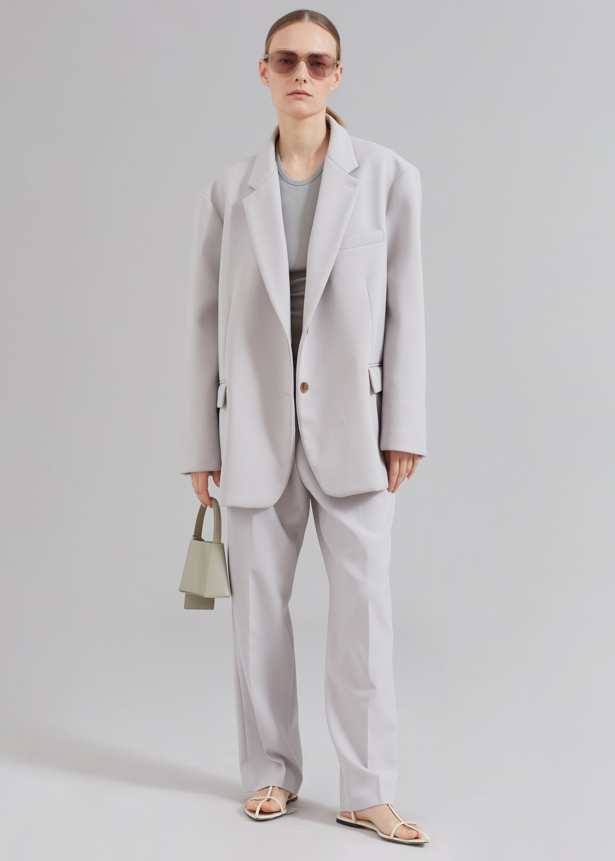 Bea Pleated Suit Pants - Grey - 5