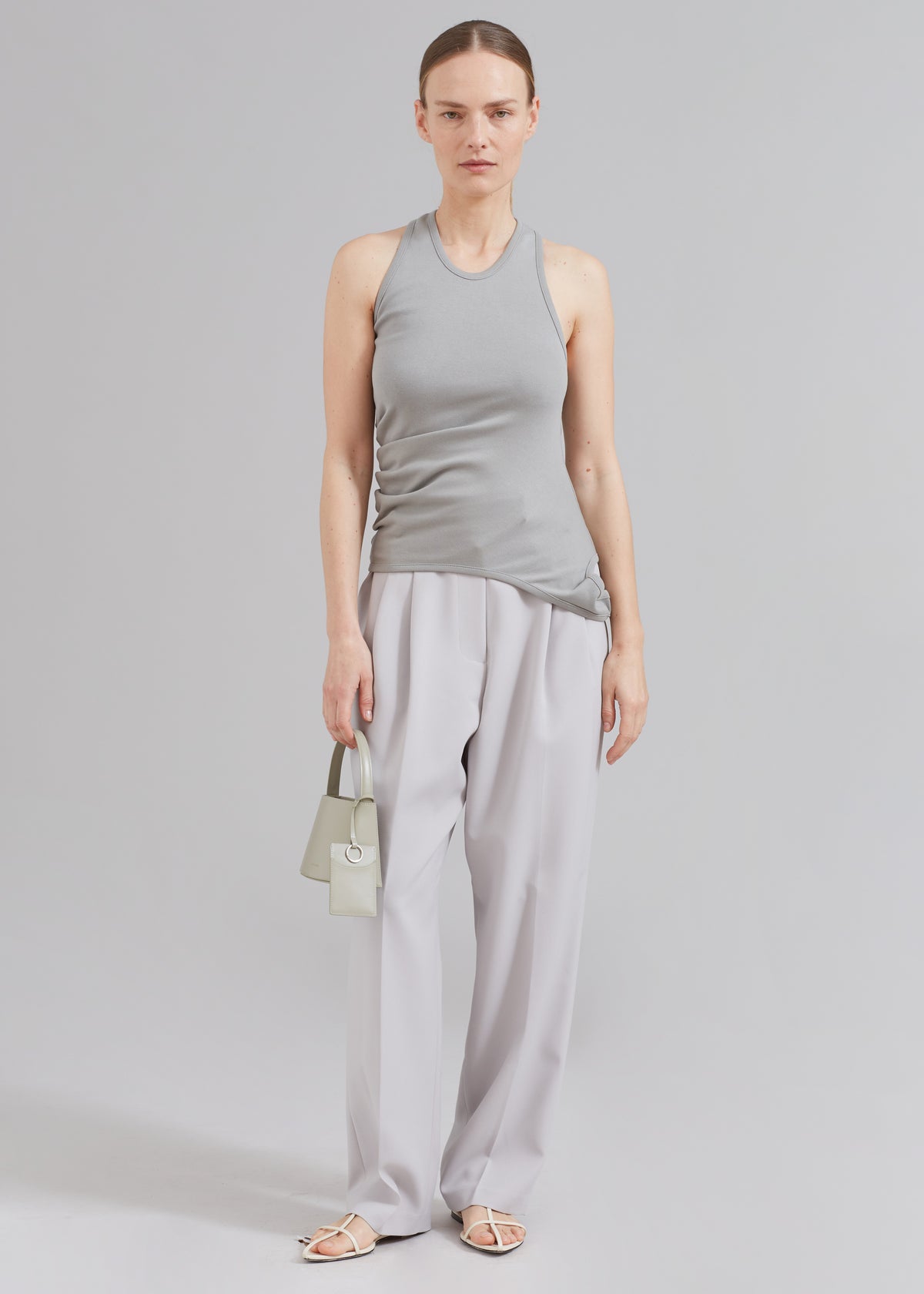 Bea Pleated Suit Pants - Grey - 8