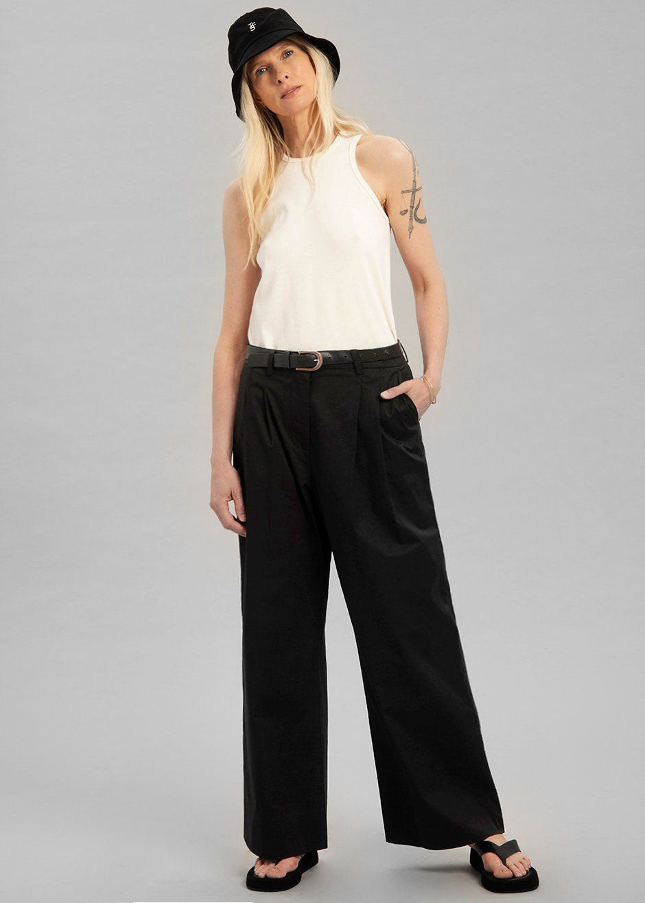 Blanche Pleated Trousers - Black - 4