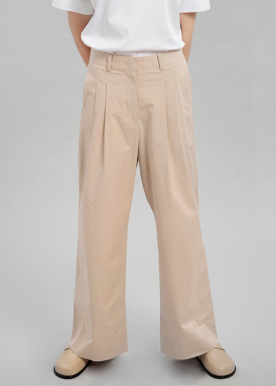 Blanche Pleated Trousers - Sand - 8