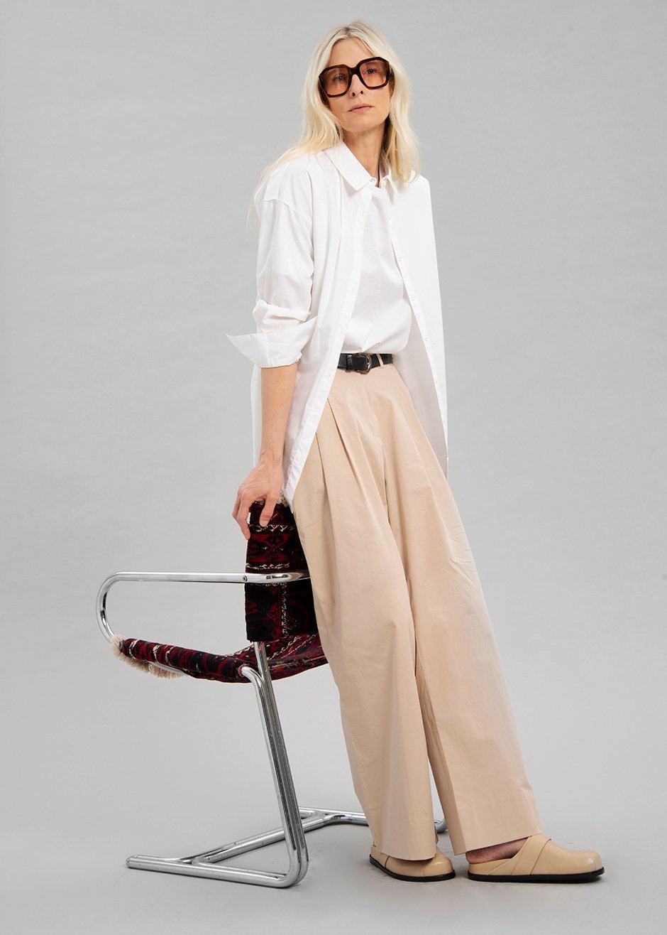 Blanche Pleated Trousers - Sand - 6