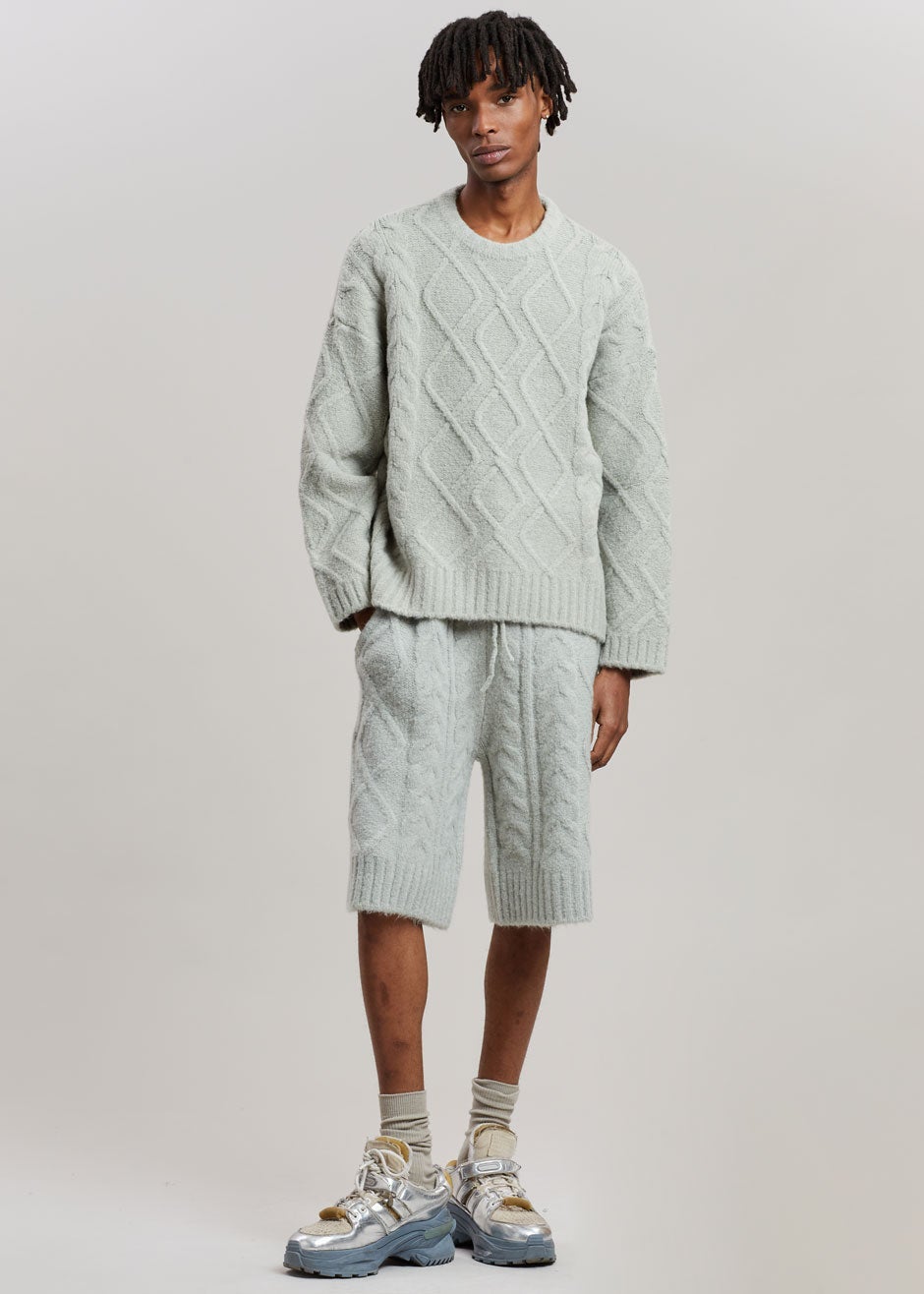 Brody Knit Shorts - Celadon - 1