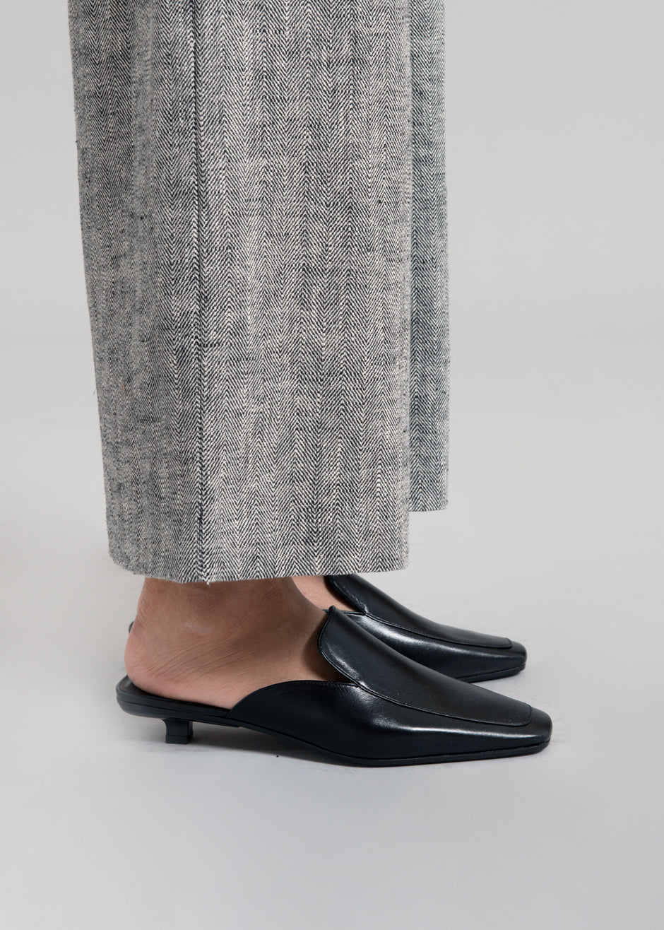 BY FAR Ingrid Mules - Black Gloss Leather - 4