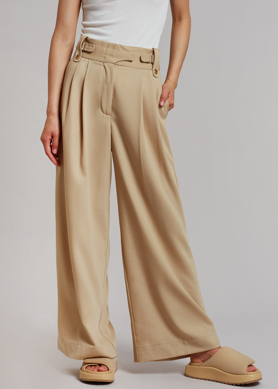 By Malene Birger Taal High Waist Trousers - Nature - 3
