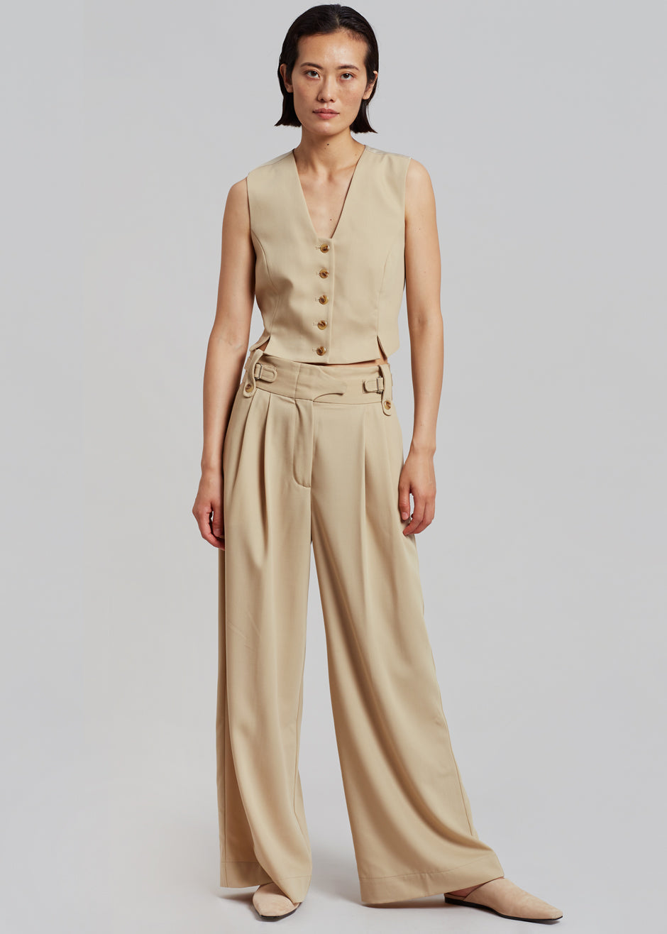 By Malene Birger Taal High Waist Trousers - Nature - 1