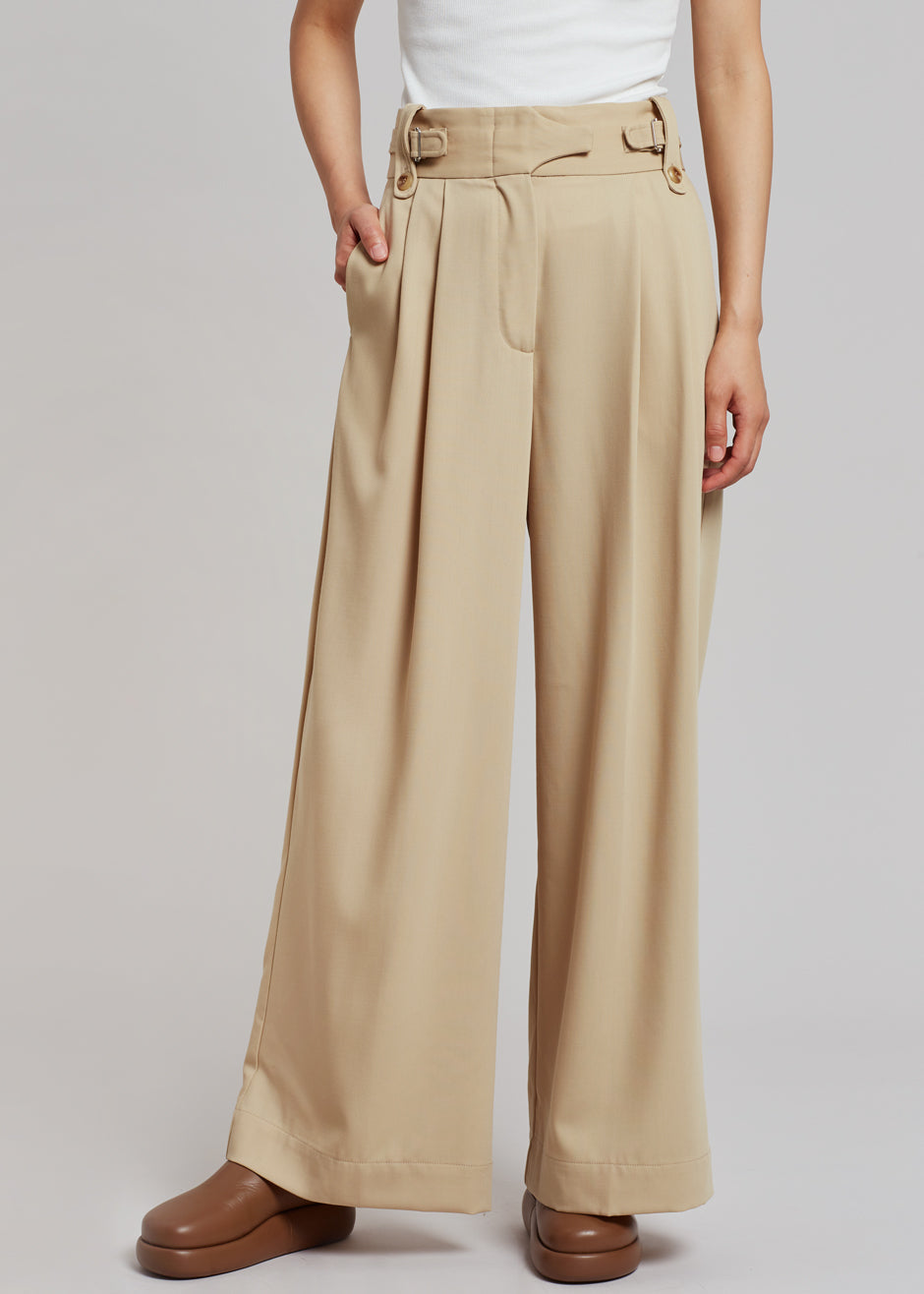 By Malene Birger Taal High Waist Trousers - Nature - 4