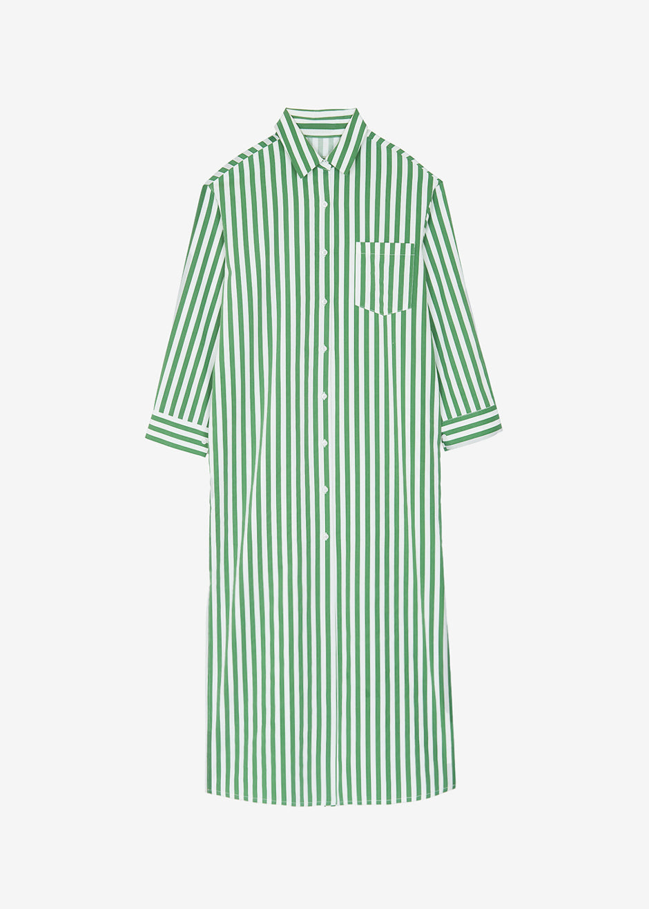Cala Shirt Dress - Green Stripe - 9