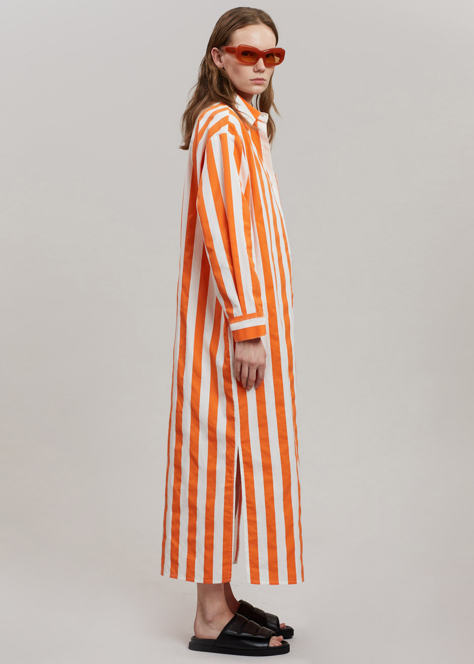 Cala Shirt Dress - Orange Stripe