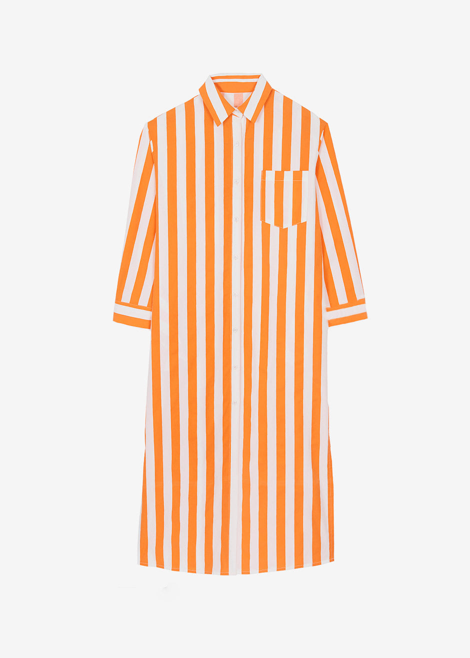Cala Shirt Dress - Orange Stripe - 10