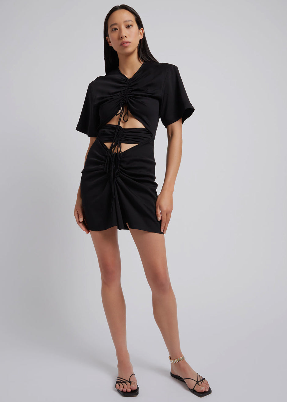 Christopher Esber Ruched Multi Tie Mini Dress - Black – Frankie Shop Europe