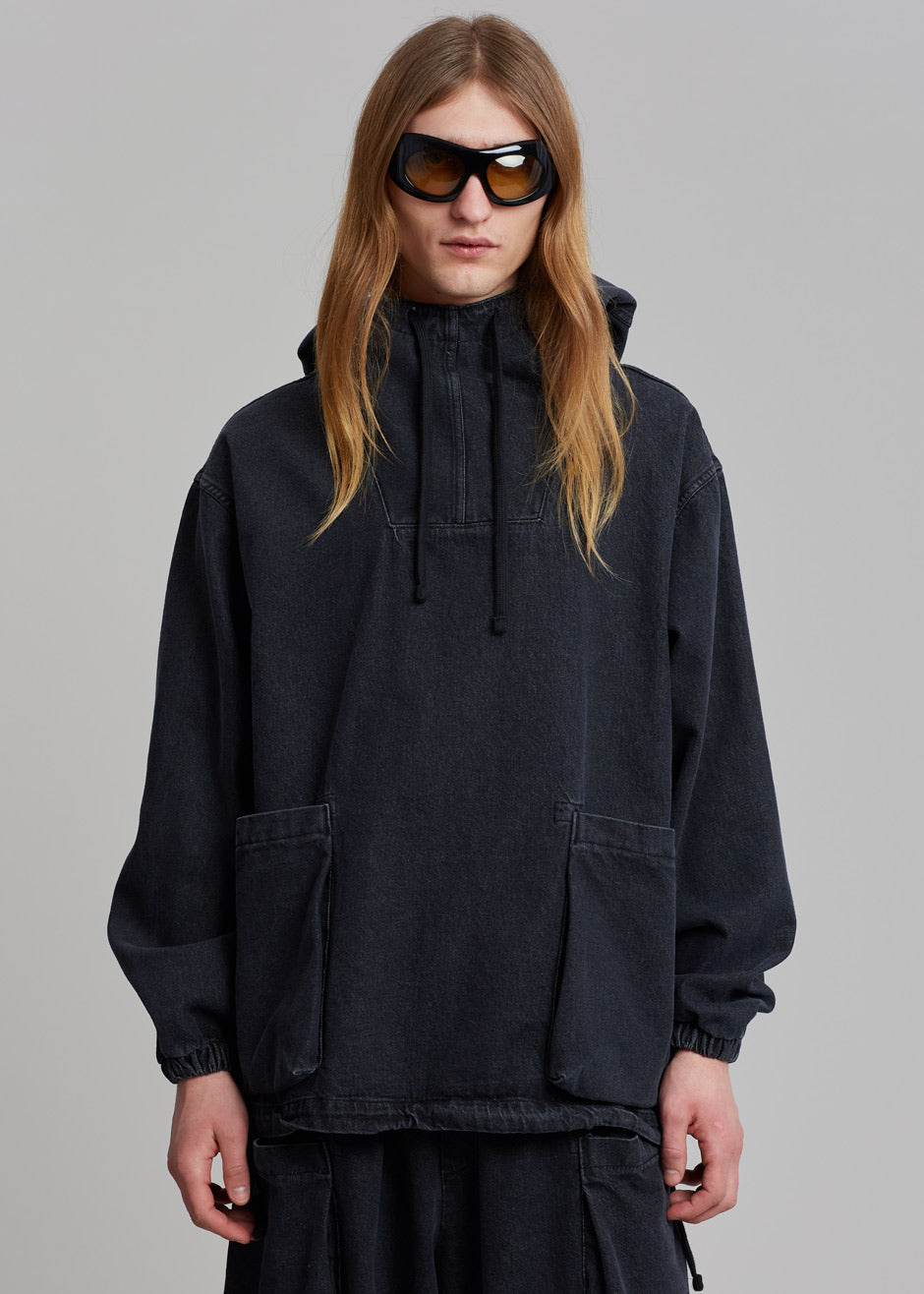 Cliff Denim Hoodie - Black - 3