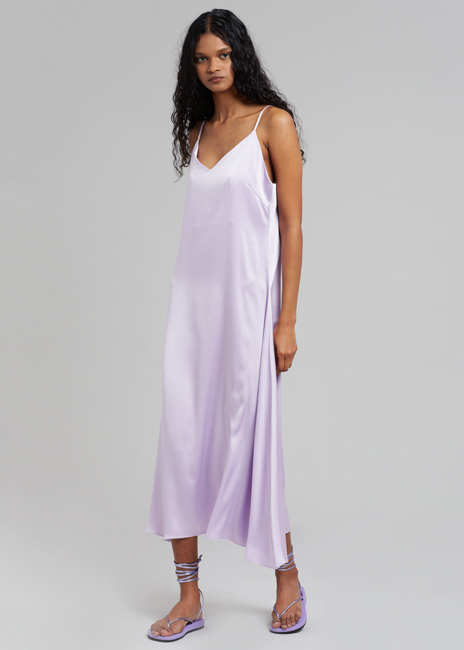 Cordelia Satin Dress - Lilac - 4
