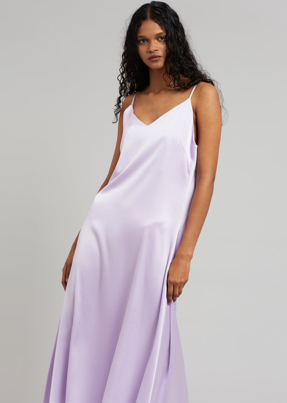 Cordelia Satin Dress - Lilac - 1