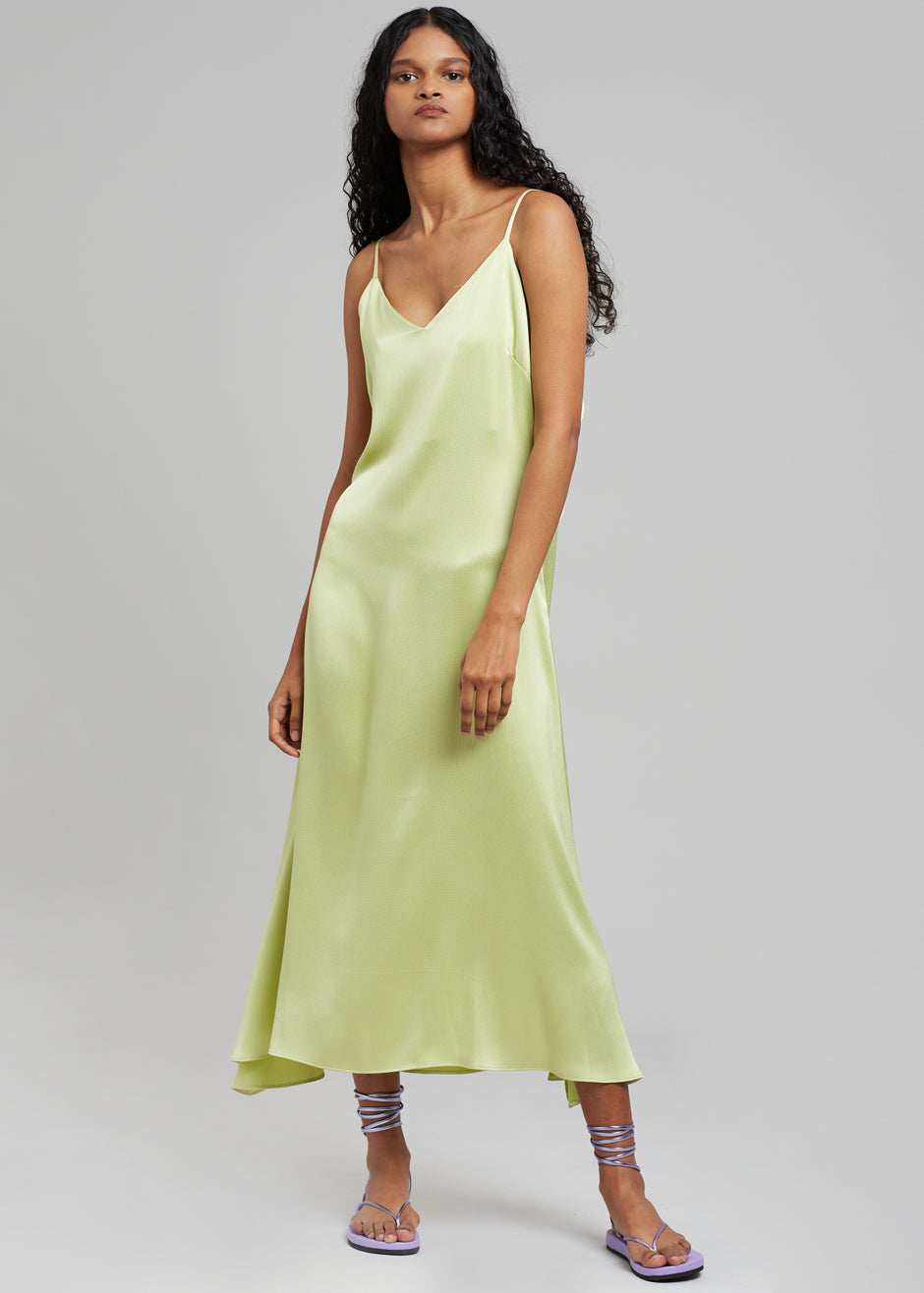 Cordelia Satin Dress - Lime
