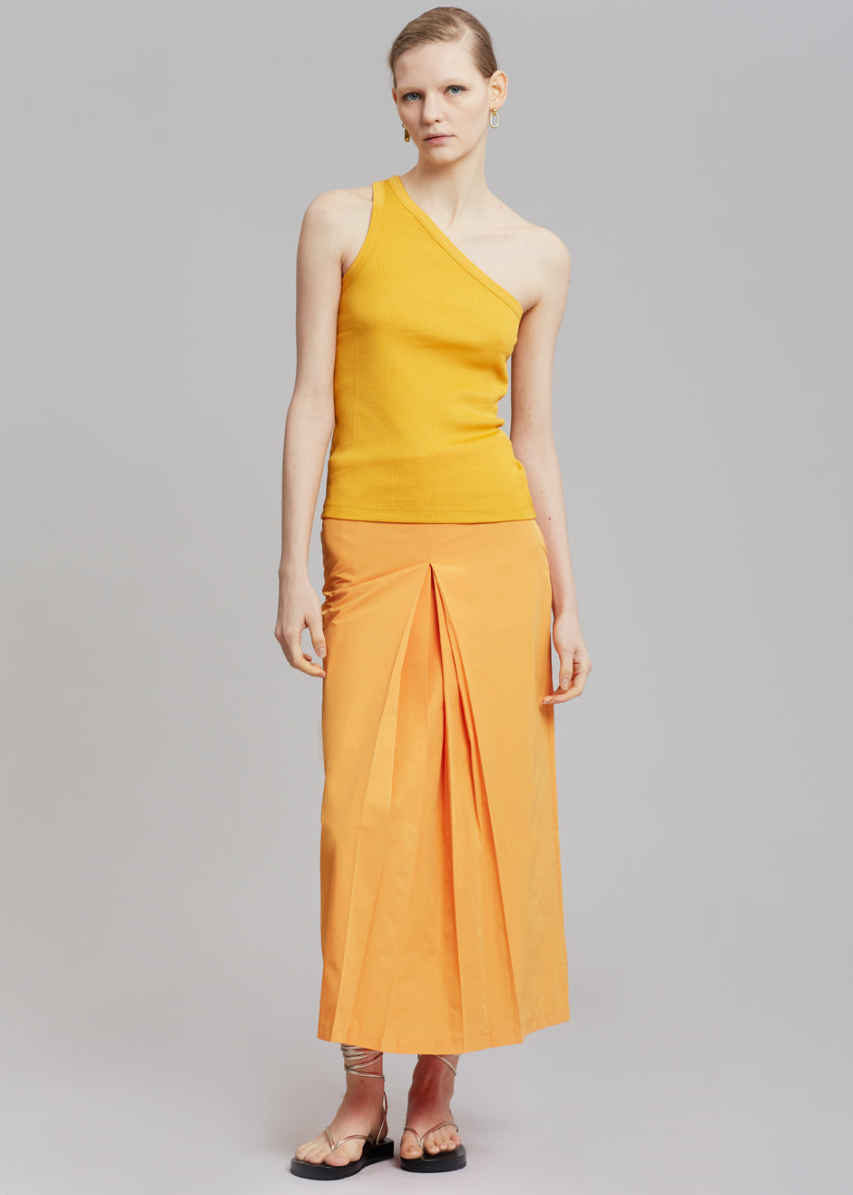 Didi Pleated Midi Skirt - Orange - 2