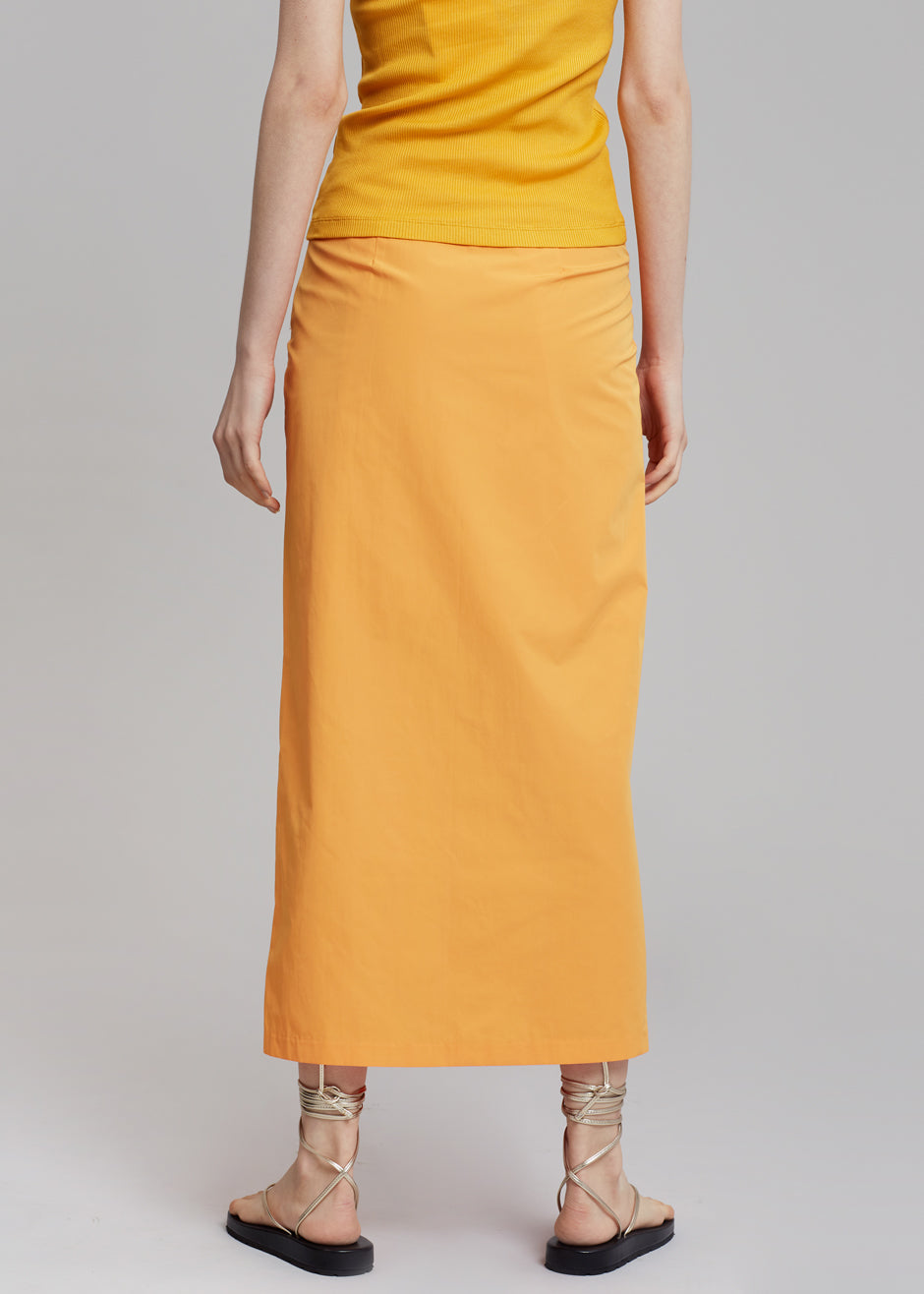 Didi Pleated Midi Skirt - Orange - 8