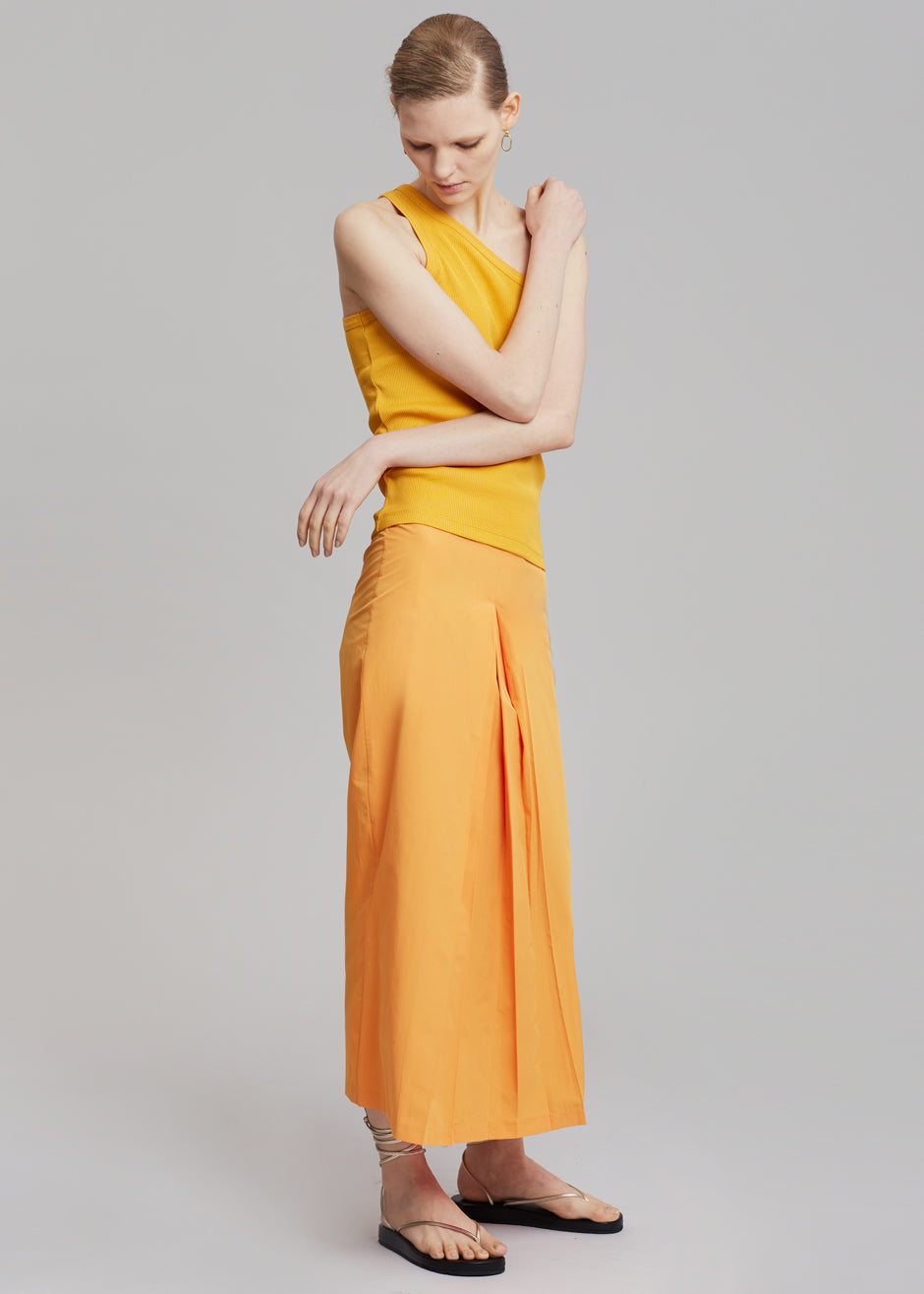 Didi Pleated Midi Skirt - Orange