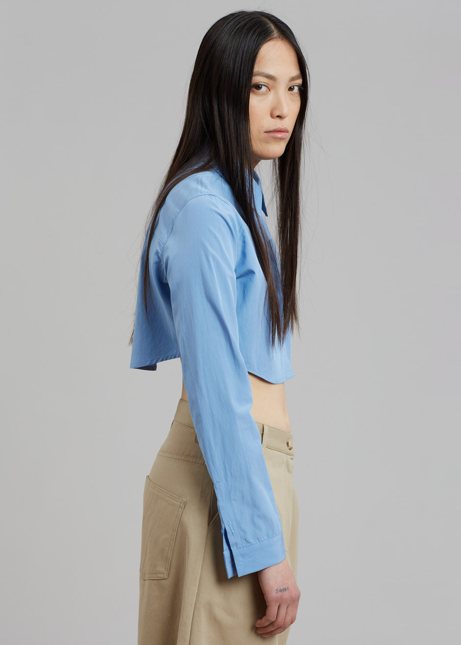 Eiko Cropped Shirt - Blue - 5