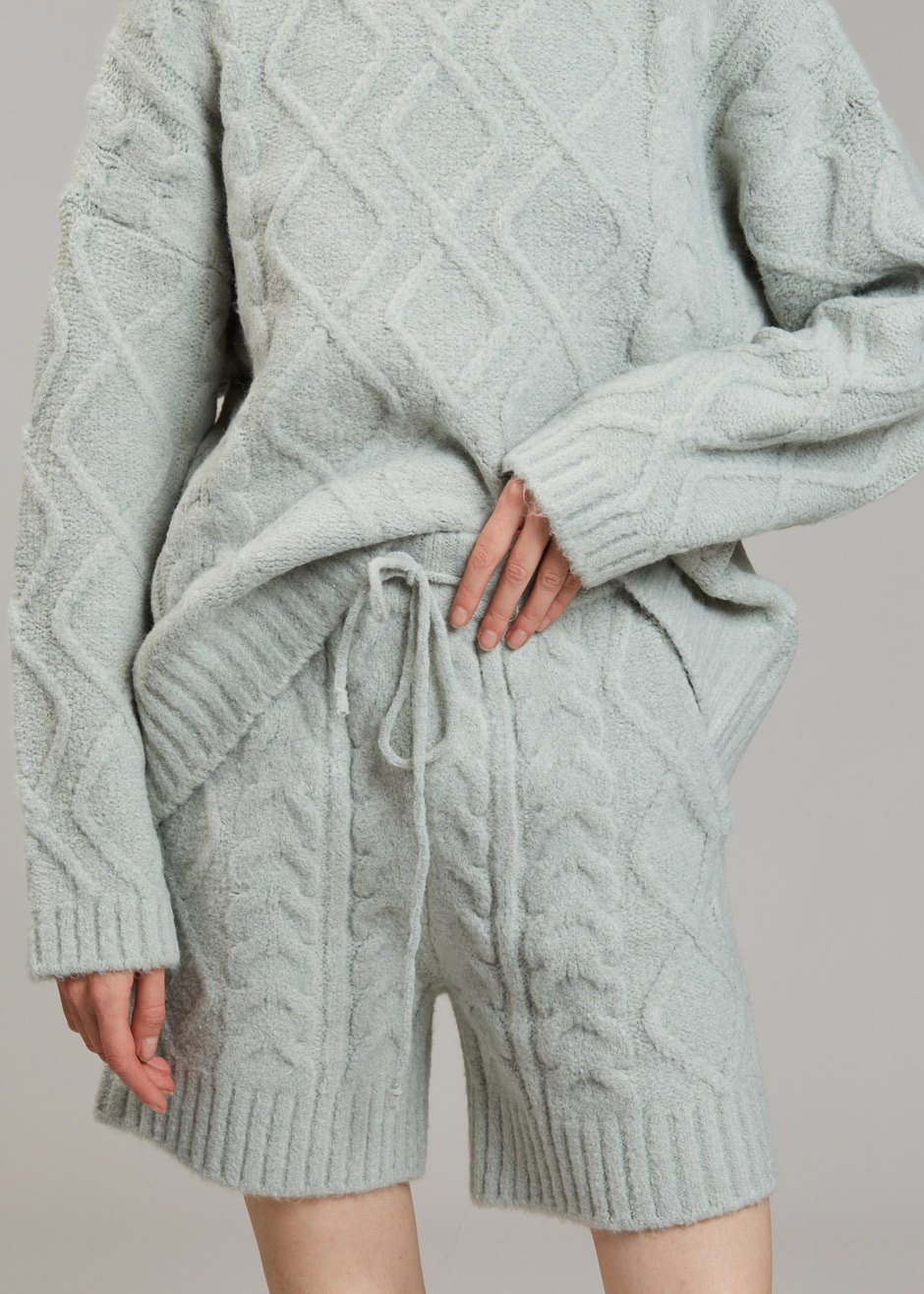 Eira Knit Shorts - Celadon - 3