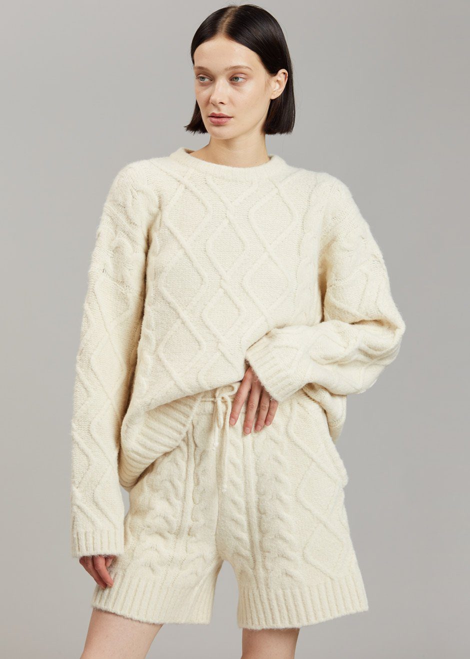 Eira Knit Shorts - Cream - 1