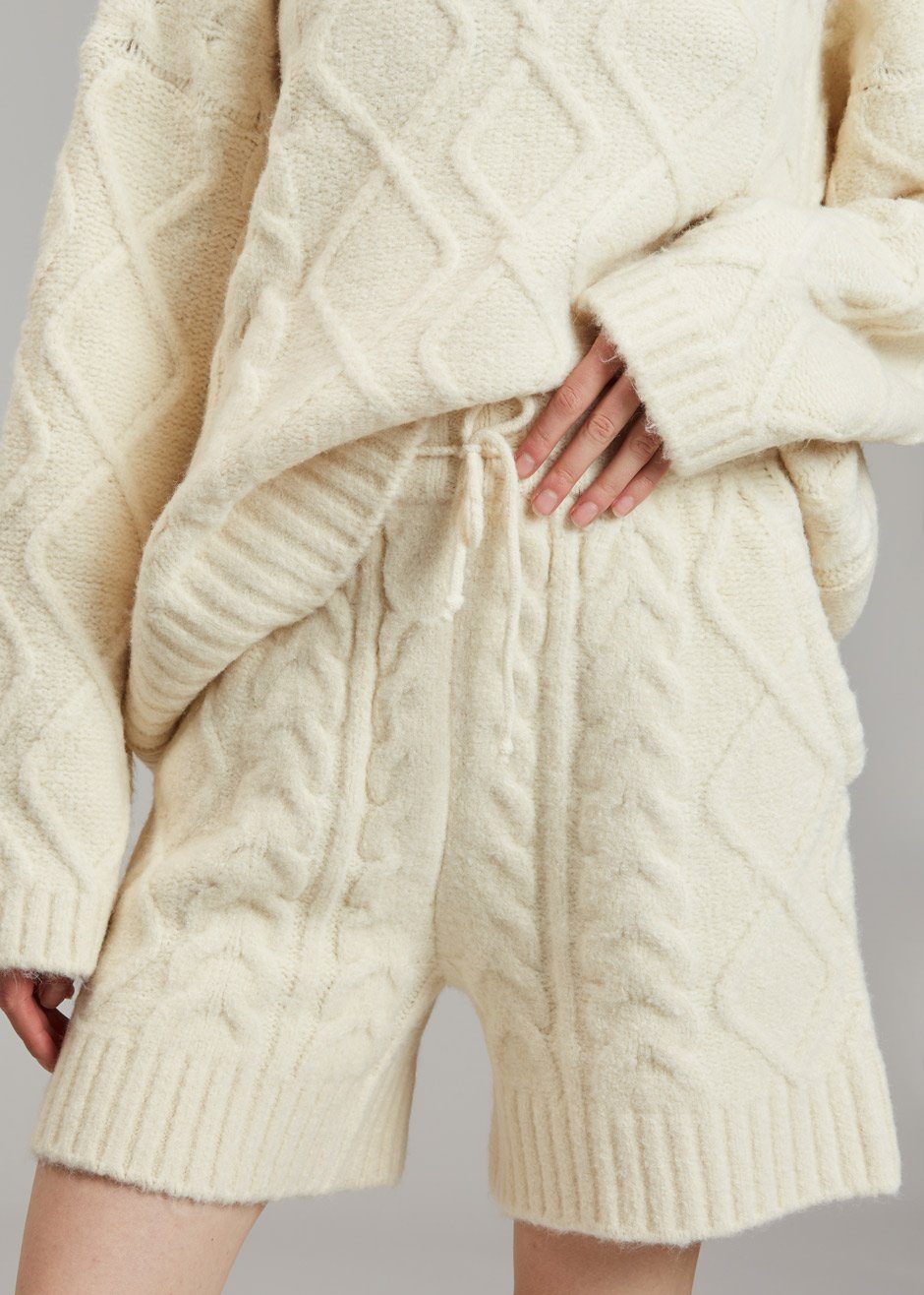 Eira Knit Shorts - Cream - 1