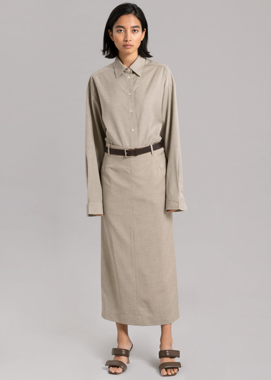 Shop the look image for Eli Pencil Skirt - Taupe Melange