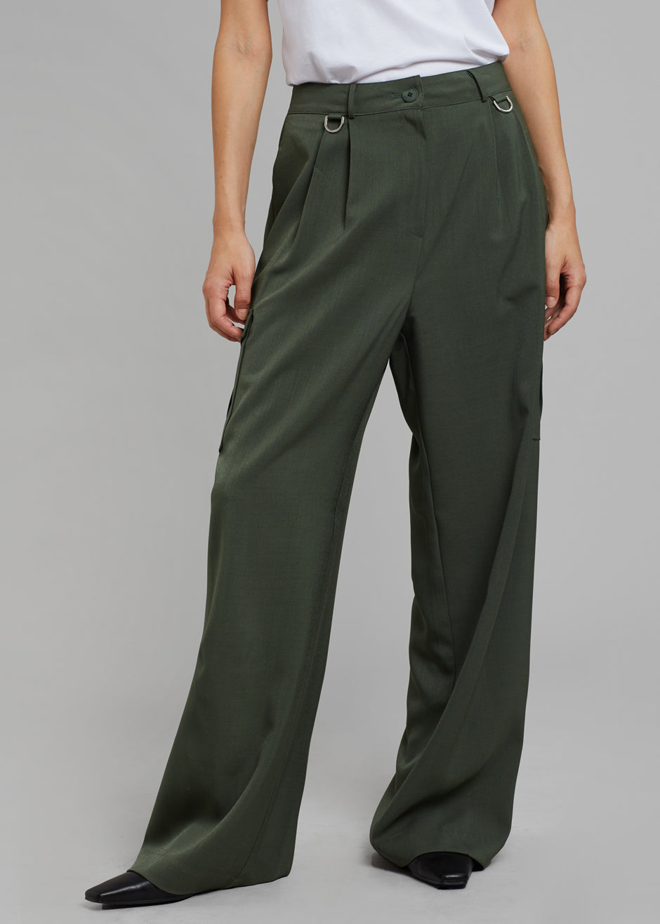 Elm Wide Cargo Pants - Olive - 3