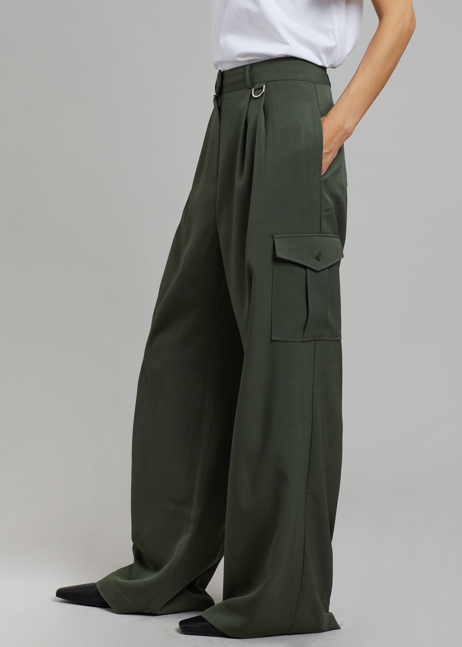 Elm Wide Cargo Pants - Olive - 2