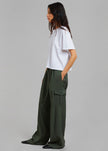 Elm Wide Cargo Pants - Olive Pants Beside You