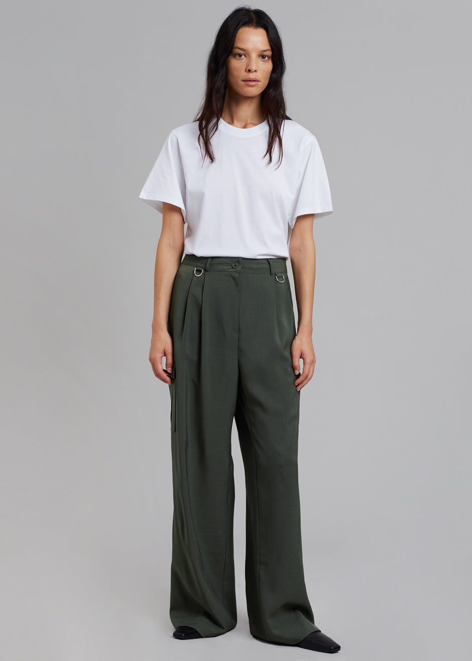 Elm Wide Cargo Pants - Olive - 7