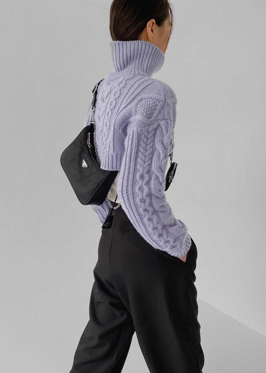 Esme Cropped Sweater - Lavender