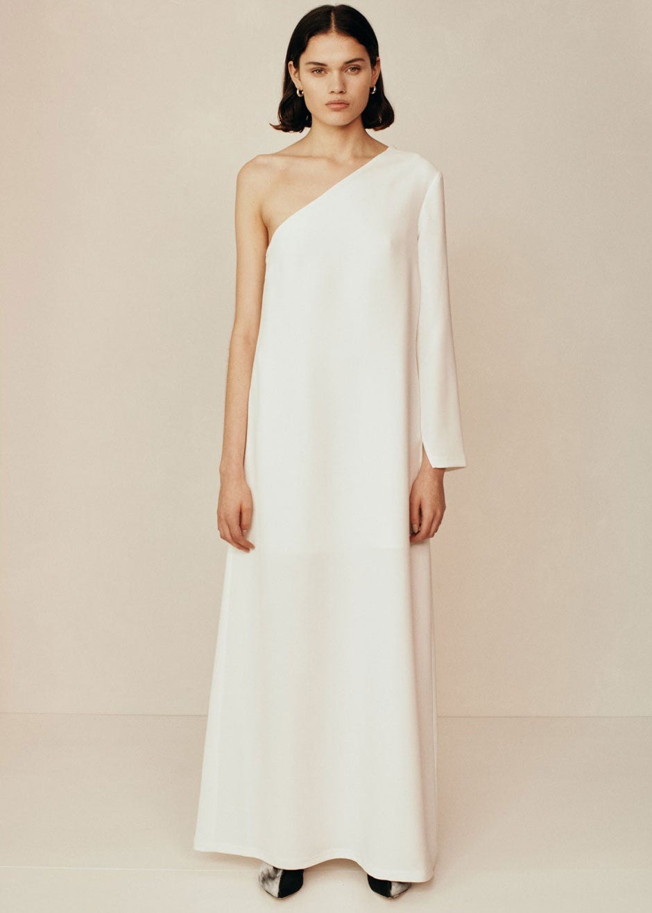 Esse Studios One Shoulder Column Dress - Ivory - 5