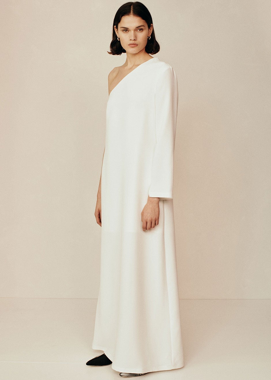 Esse Studios One Shoulder Column Dress - Ivory - 6