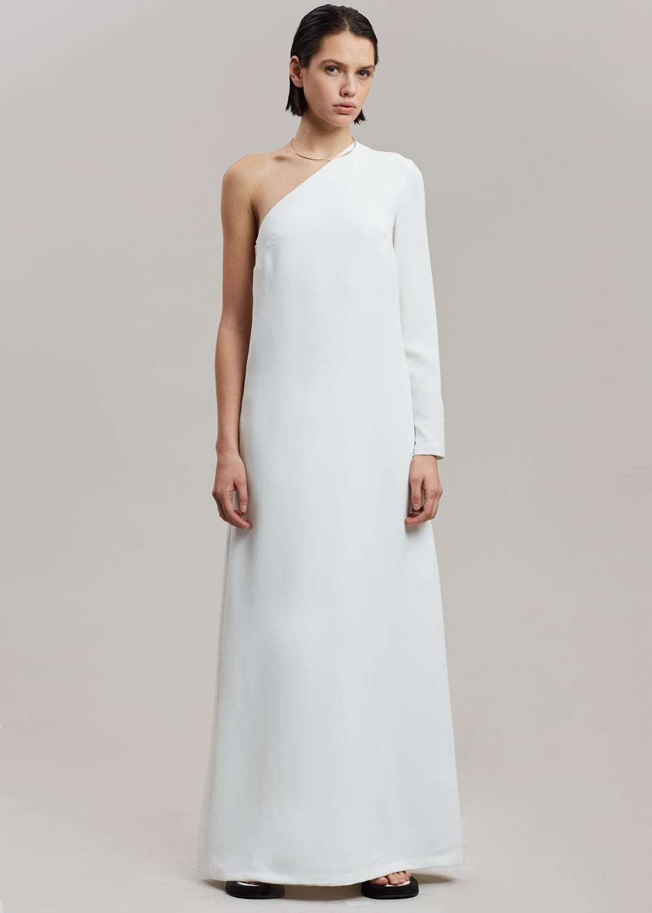 Esse Studios One Shoulder Column Dress - Ivory - 3