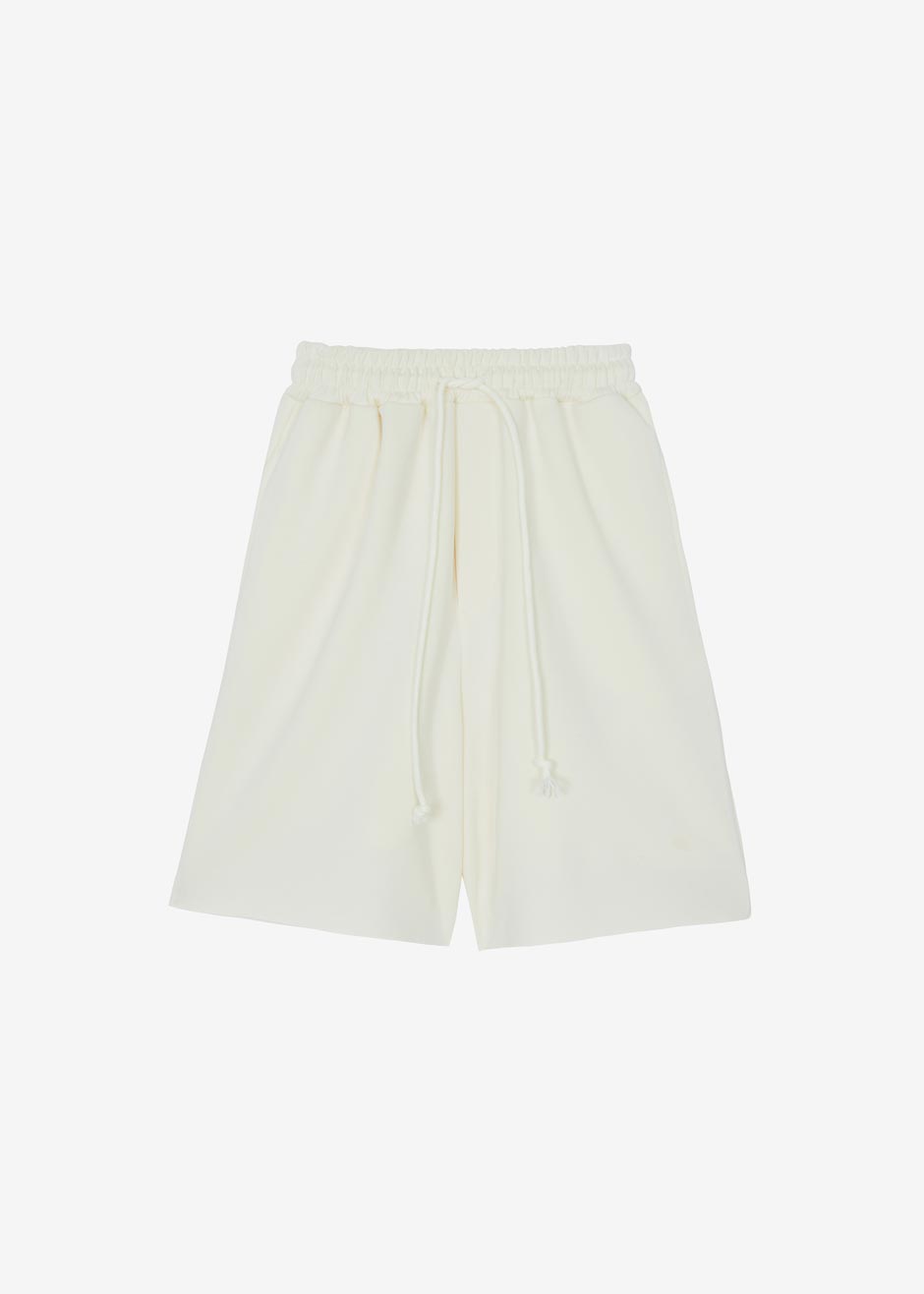 Lotte Neoprene Sweat Shorts - Cream - 8